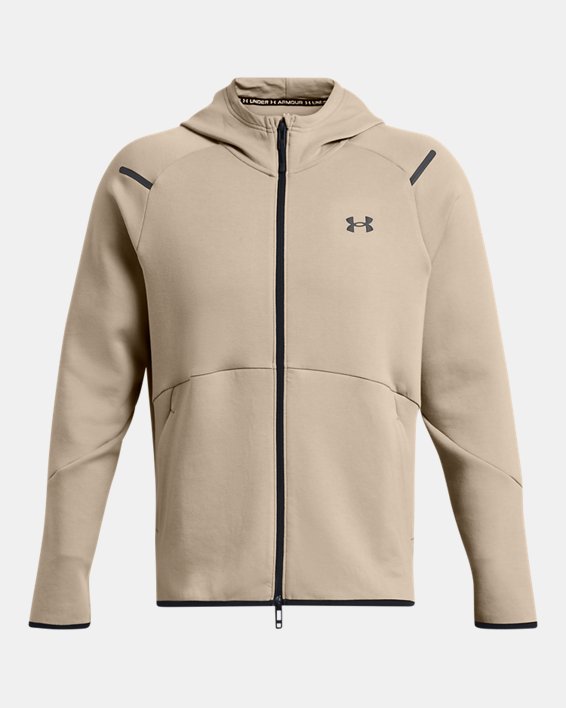 Men's UA Unstoppable Fleece Full-Zip in Brown image number 4
